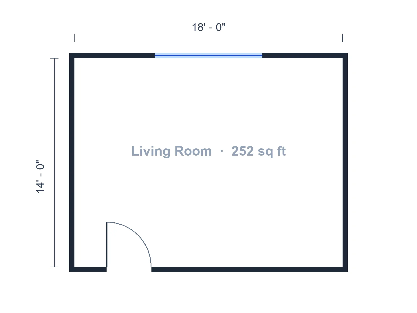 18×14 ft living room arranged around the fireplace — Before