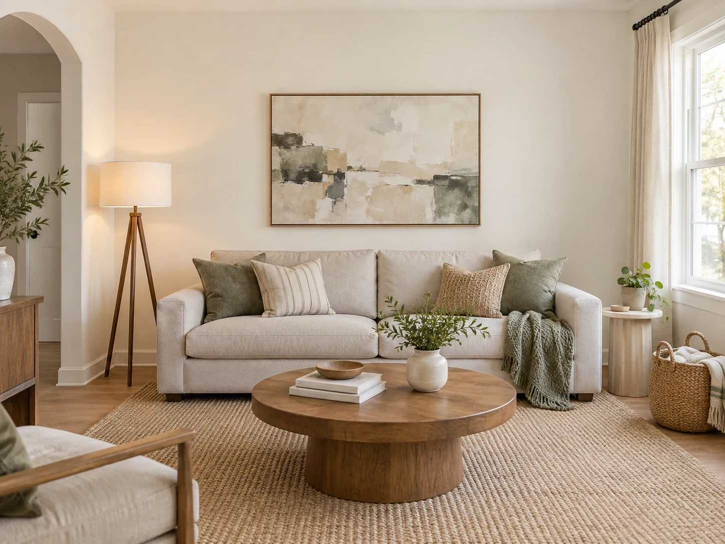 Forest Green Accent Wall Behind Framed Art — Before