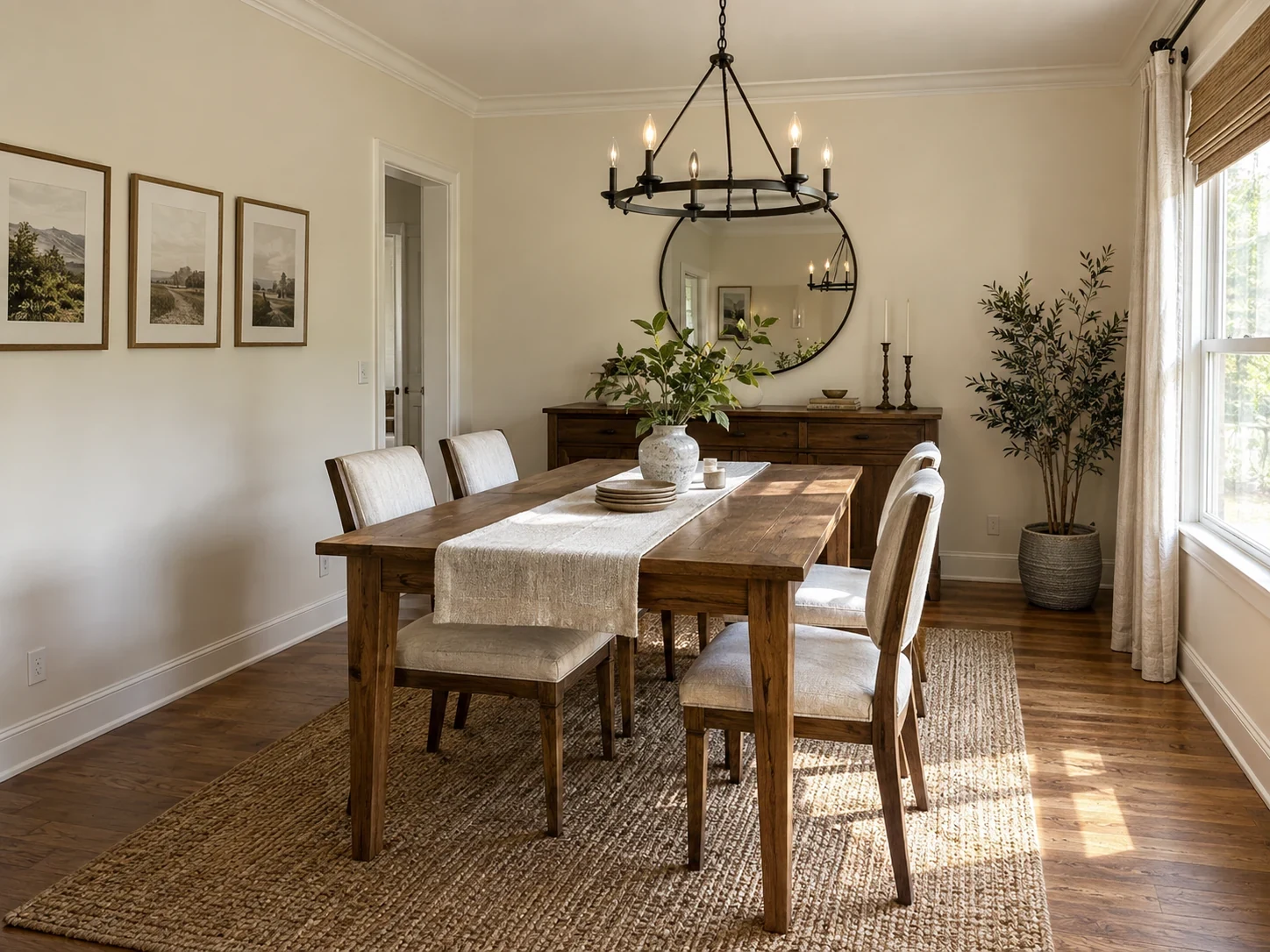 Charcoal Accent Wall in a Dining Room — Before