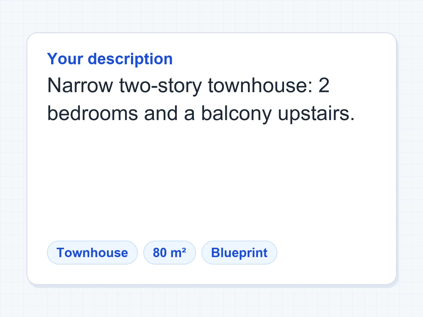 Two-story townhouse blueprint — Before
