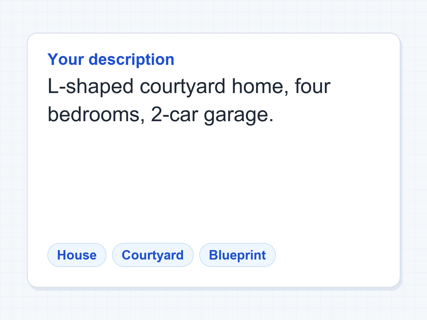 Courtyard home blueprint with site outline — Before