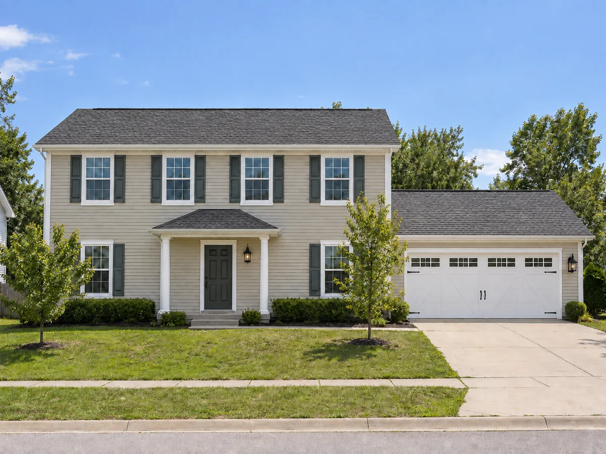 Colonial Facade on a Two-Story Home — After