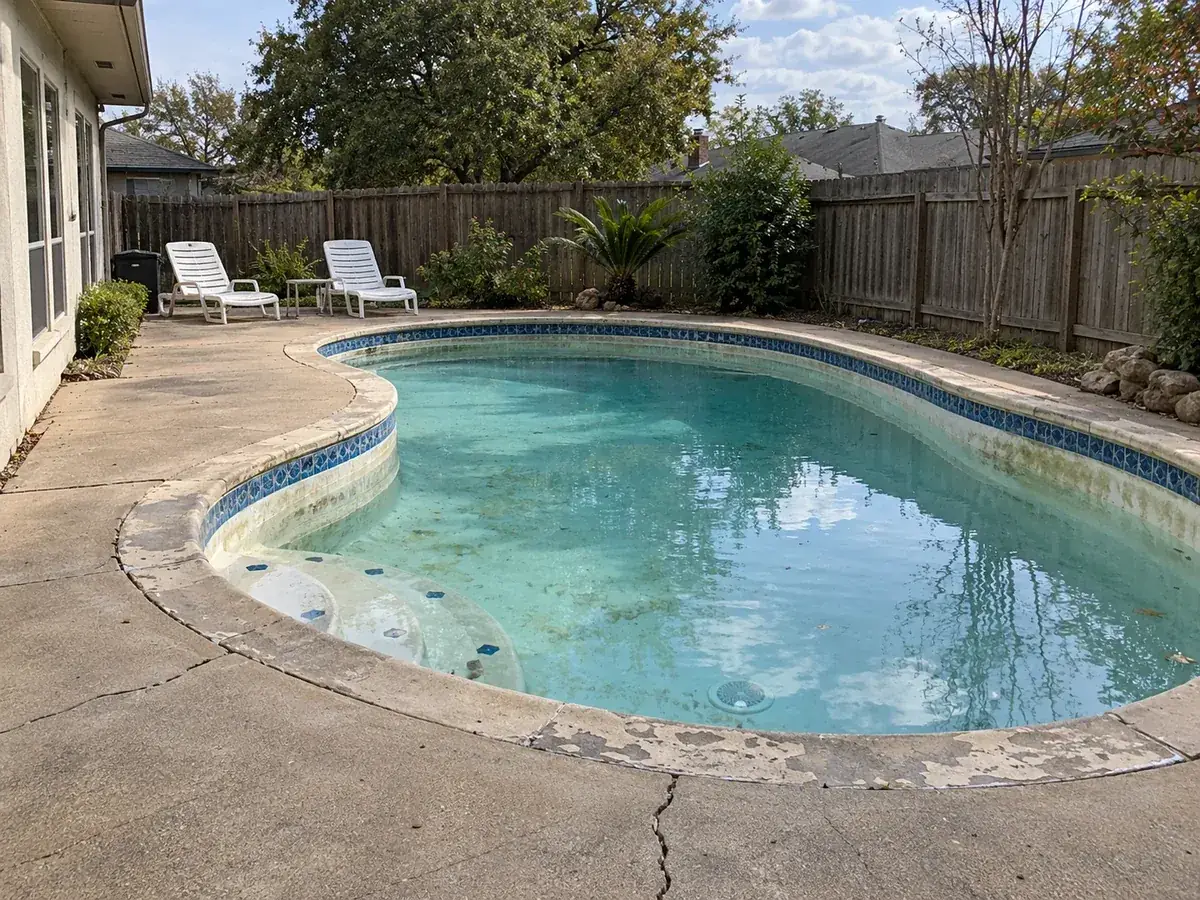 Mid-Century Modern Remodel of a Kidney Pool — Before