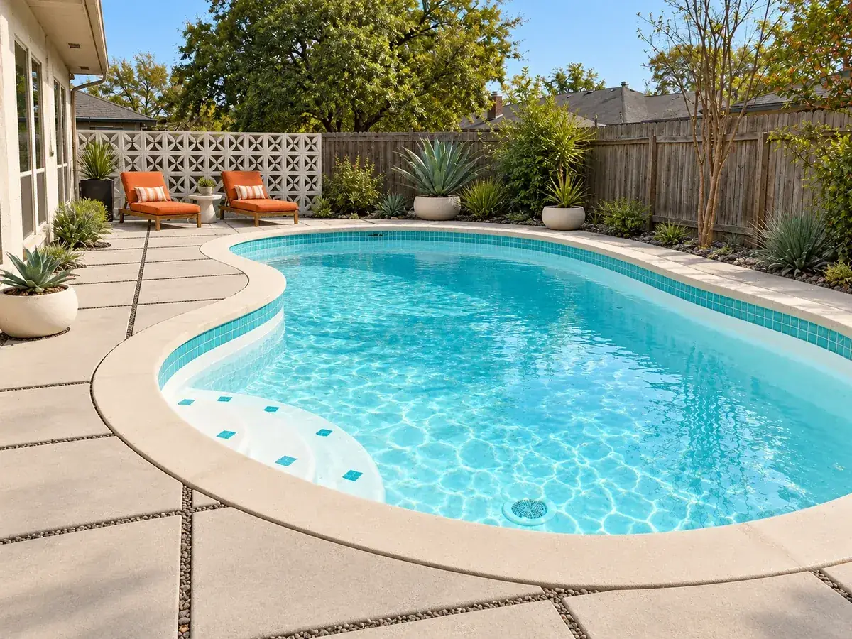 Mid-Century Modern Remodel of a Kidney Pool — After