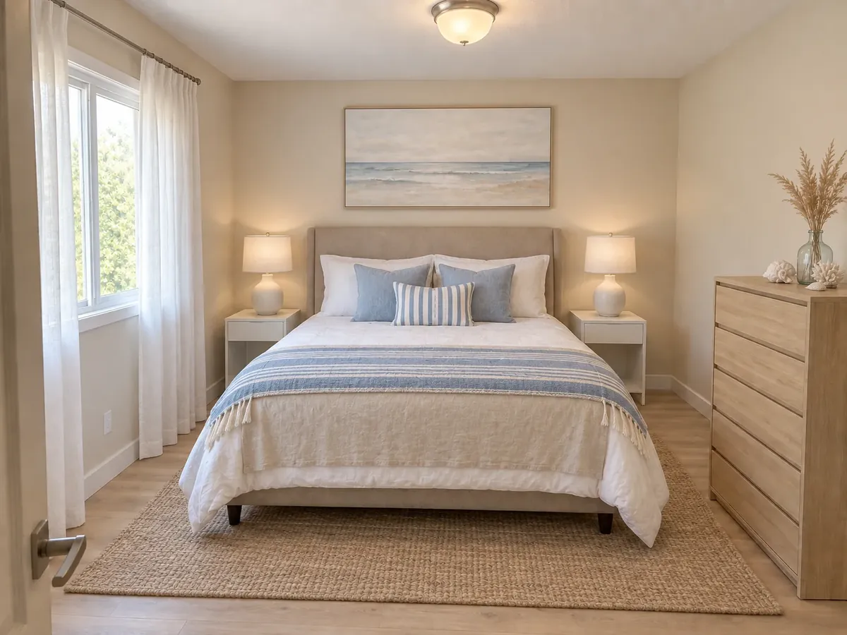 Coastal Bedroom Decor with Jute and Linen — After