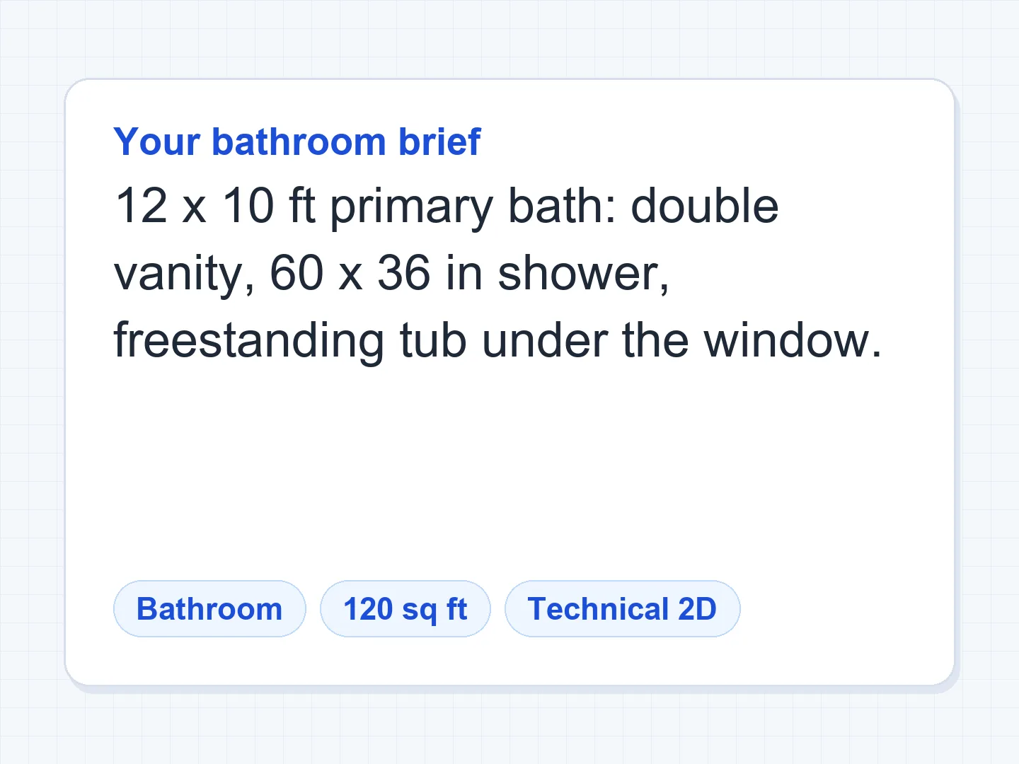 12×10 ft primary bath with double vanity, shower and freestanding tub — Before