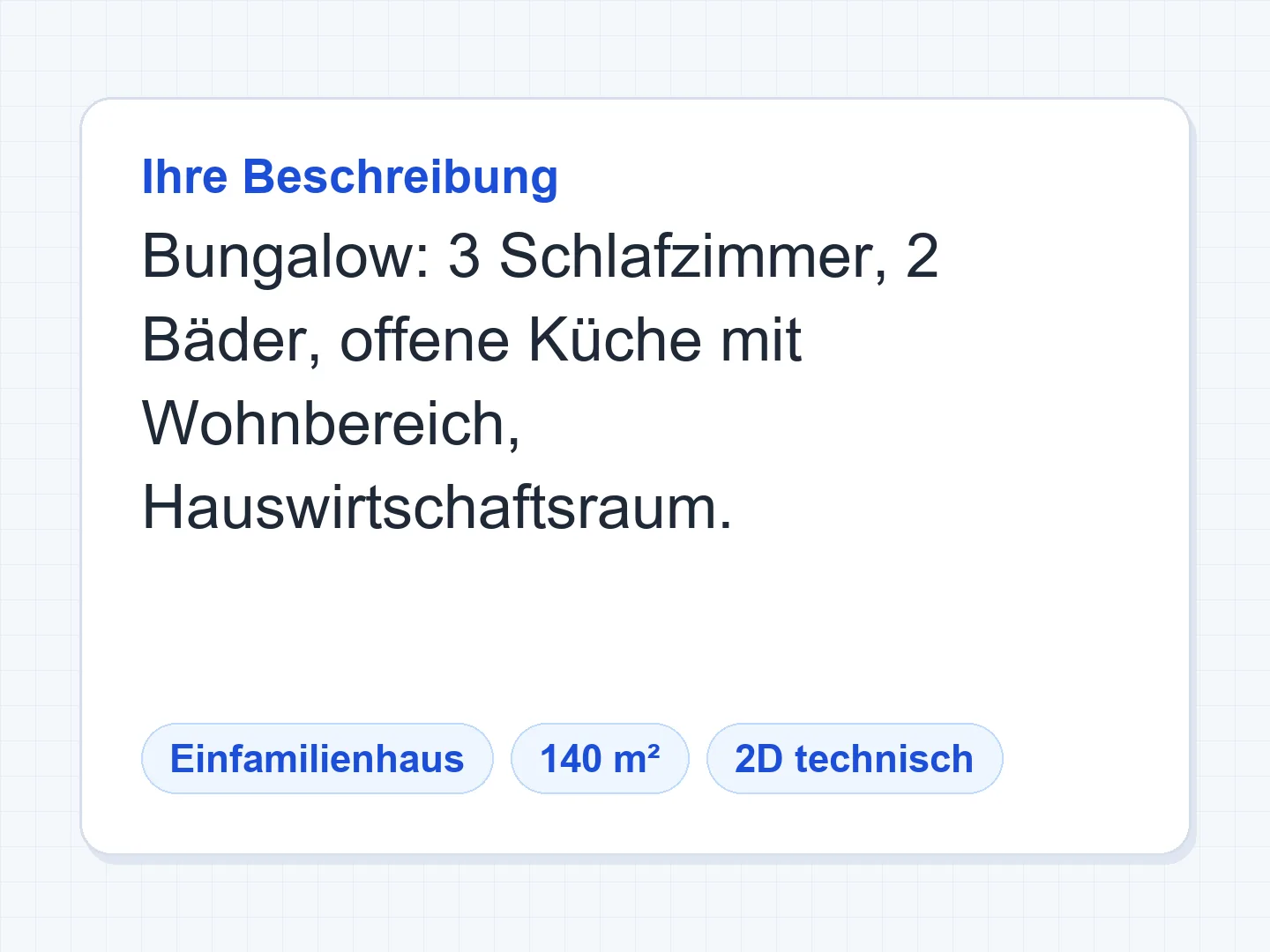 Grundrisstyp und Fläche wählen