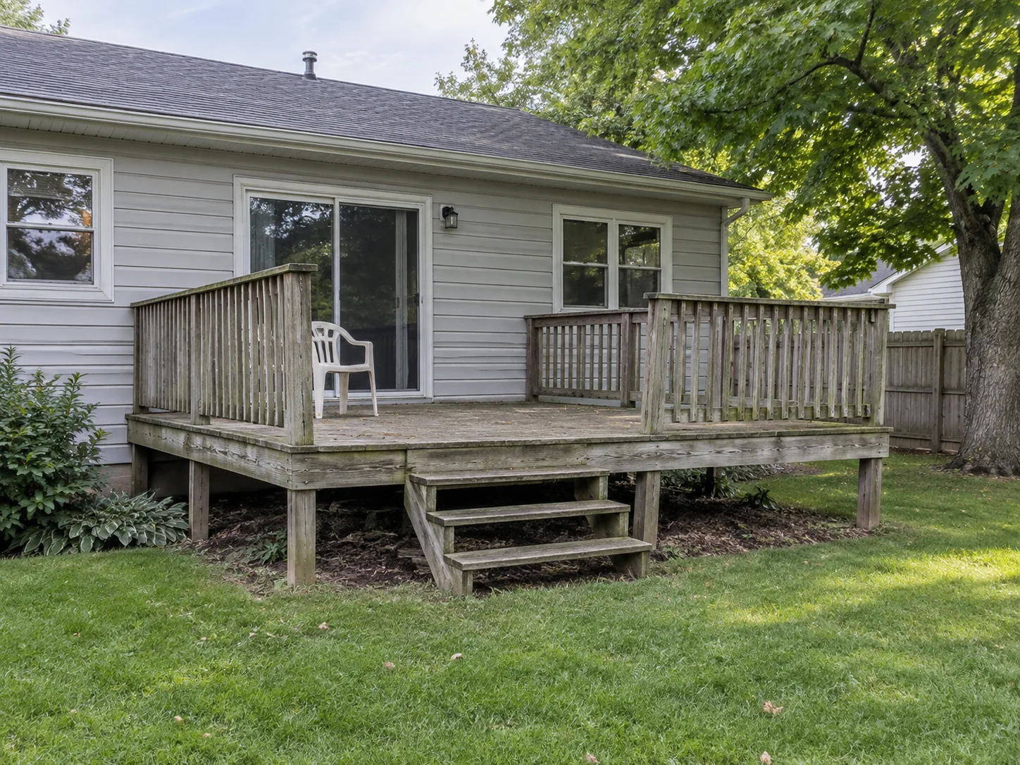 Gray Composite Deck Rebuild — Before