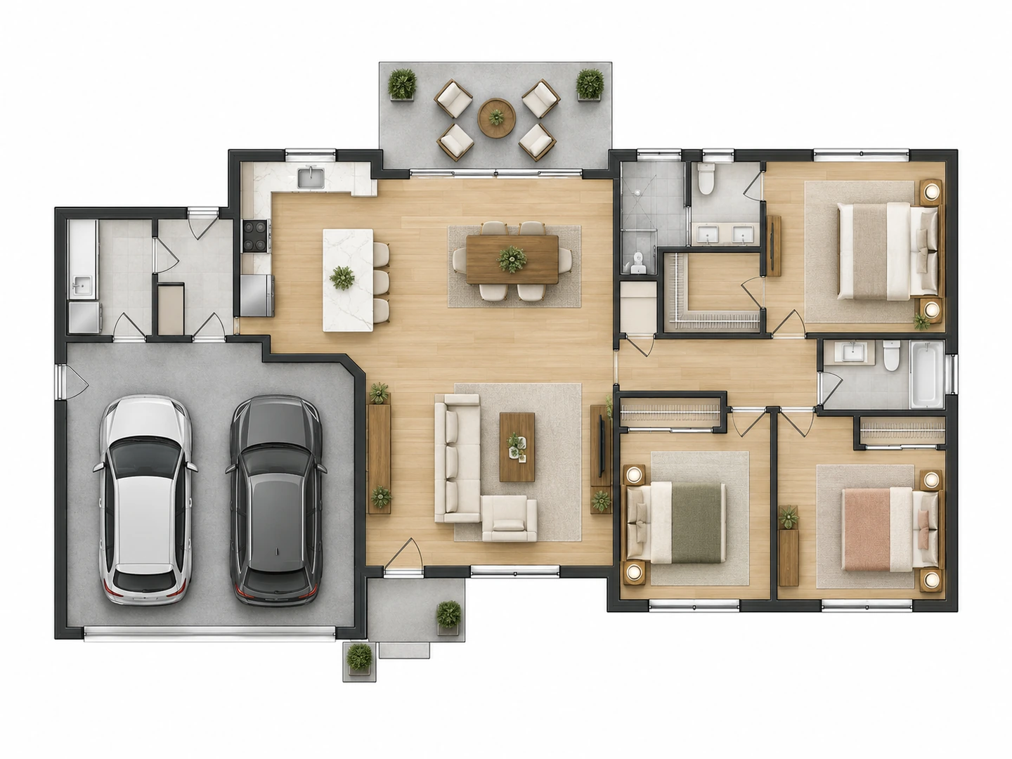 After: Hand sketch to 2D floor plan