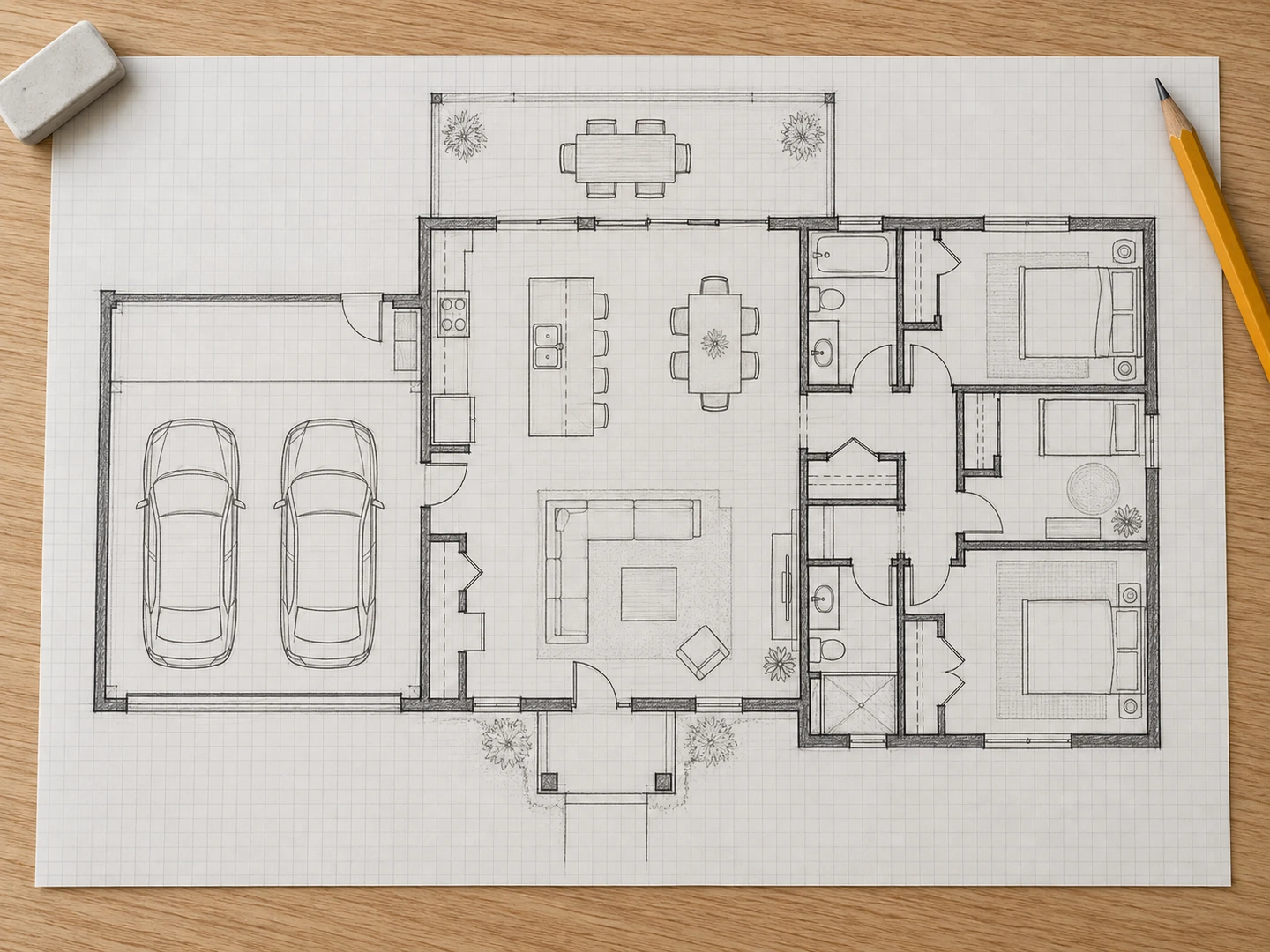 Before: Hand sketch to 2D floor plan