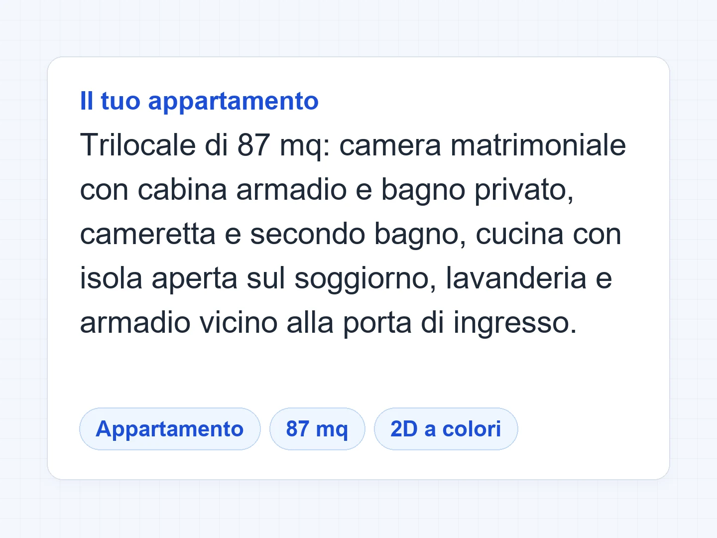 Scegli il tipo e la superficie