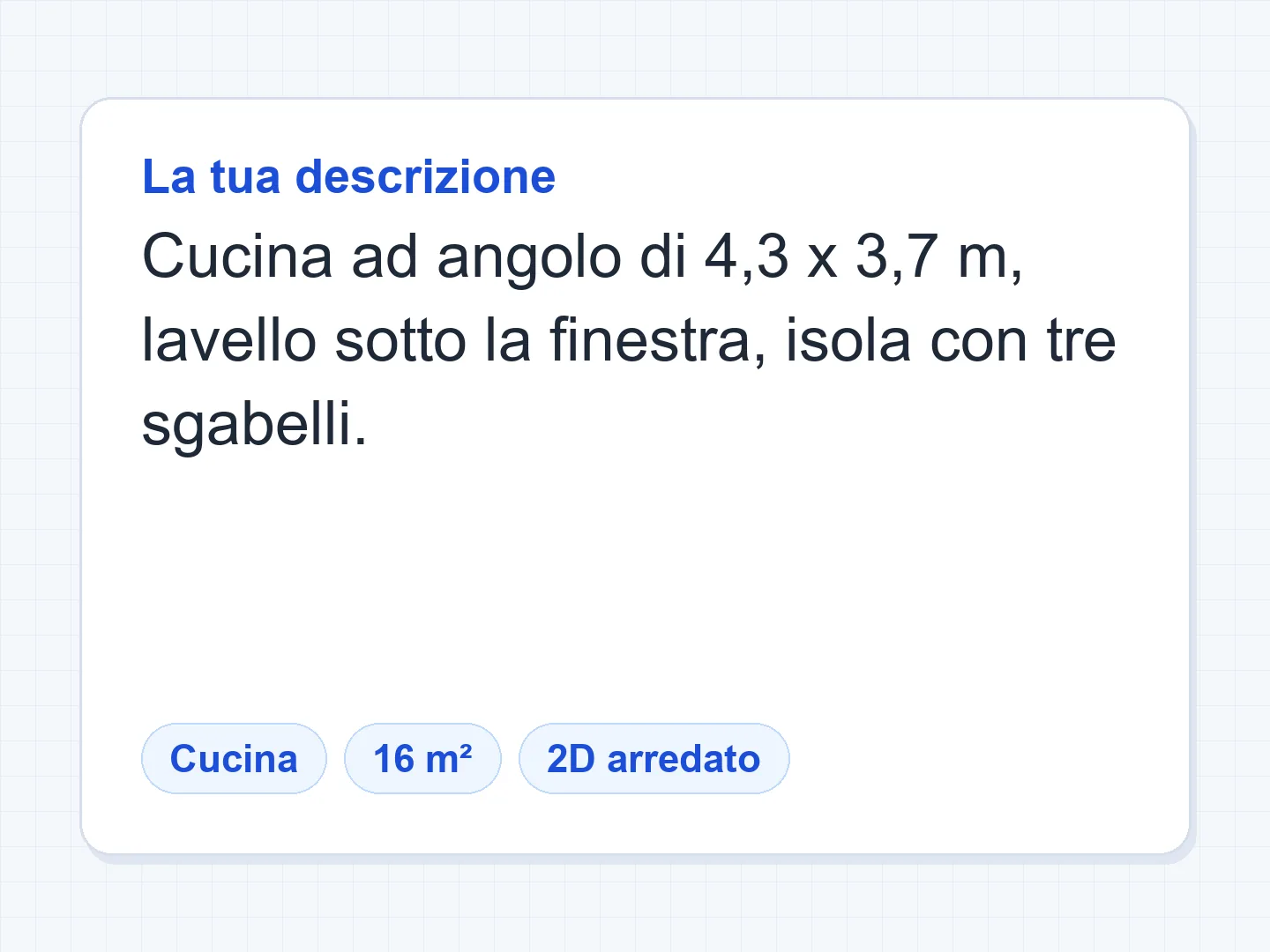 Misura la stanza e segna i vincoli