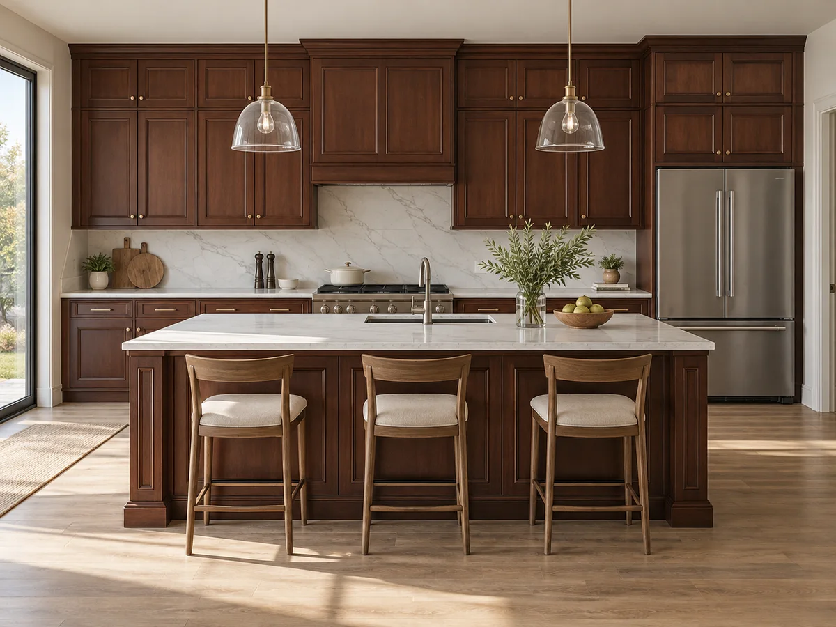 Matte Black Cabinets in an Open Kitchen — Before