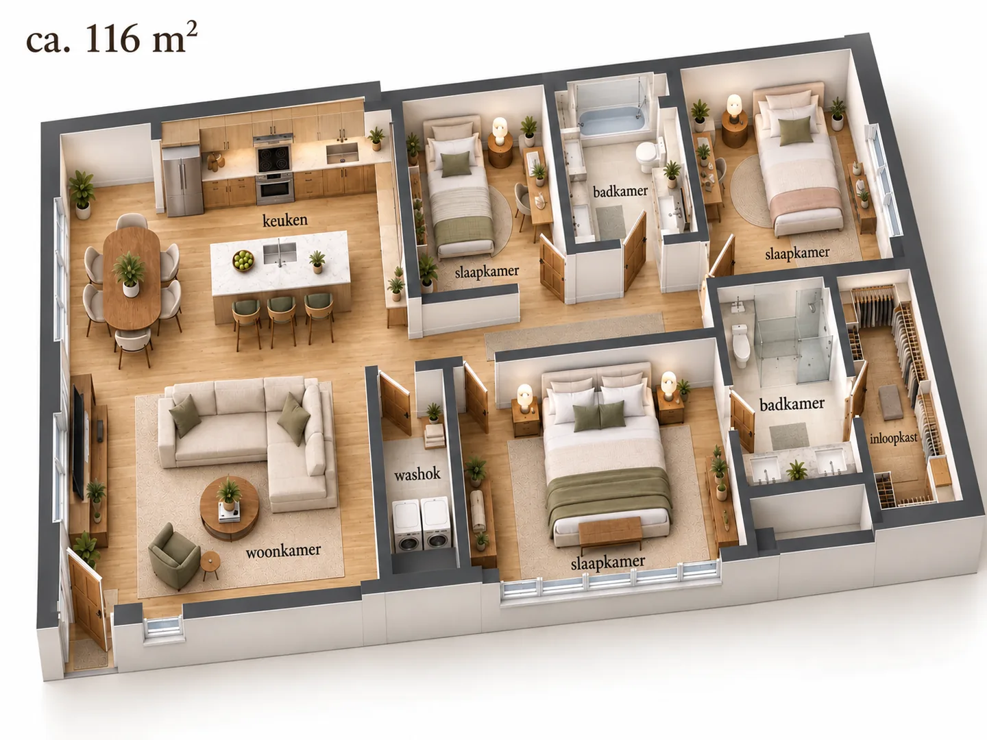 Noem de kamers en wat bij elkaar hoort