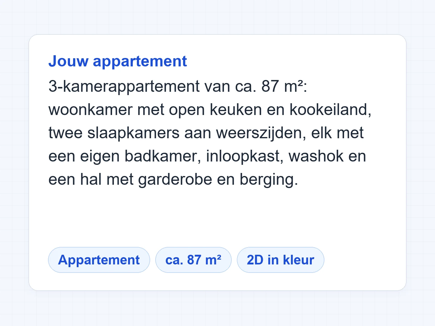 Kies het type en de oppervlakte