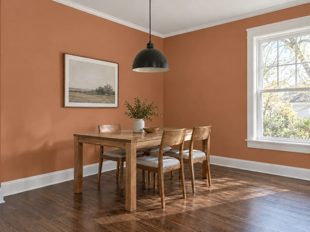 Terracotta Dining Room Walls — After