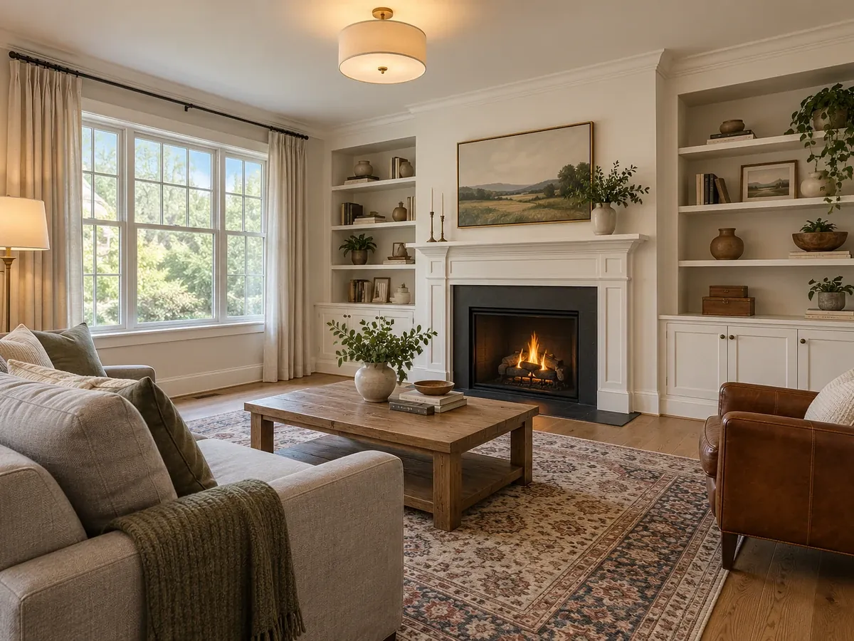 Empty the Room: Living Room Emptied for Staging — Before