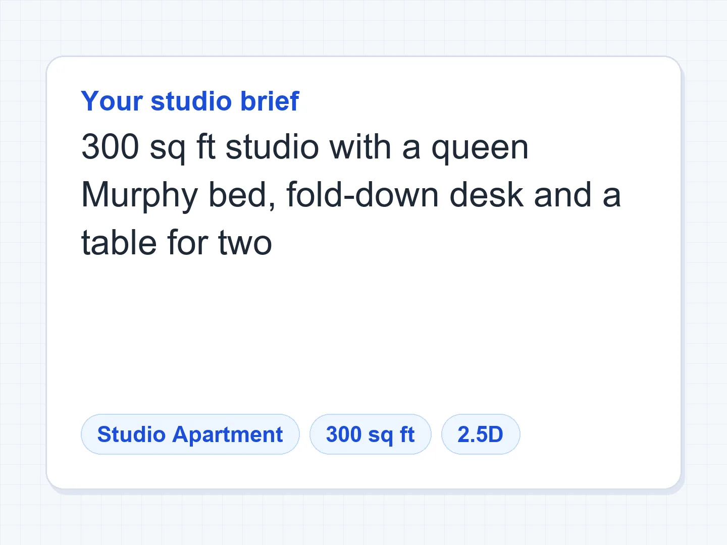 300 sq ft studio with a queen Murphy bed and fold-down desk — Before