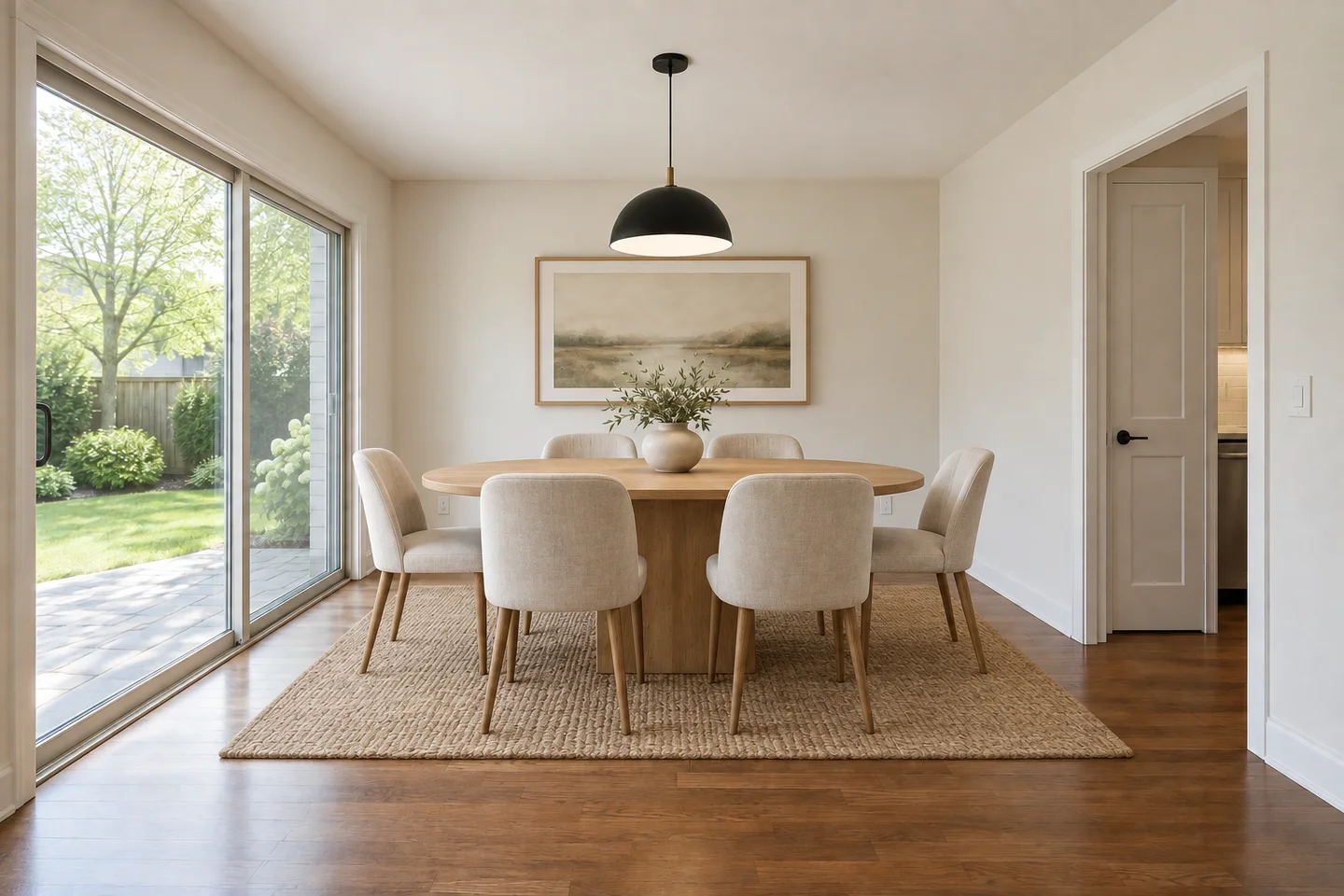 Furnished dining room concept for a property listing