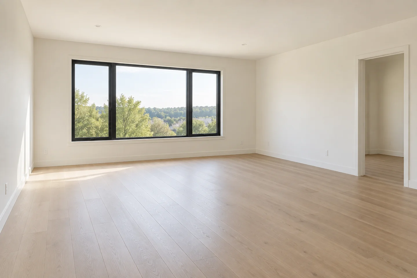 Empty living room to a furnished listing concept — Before
