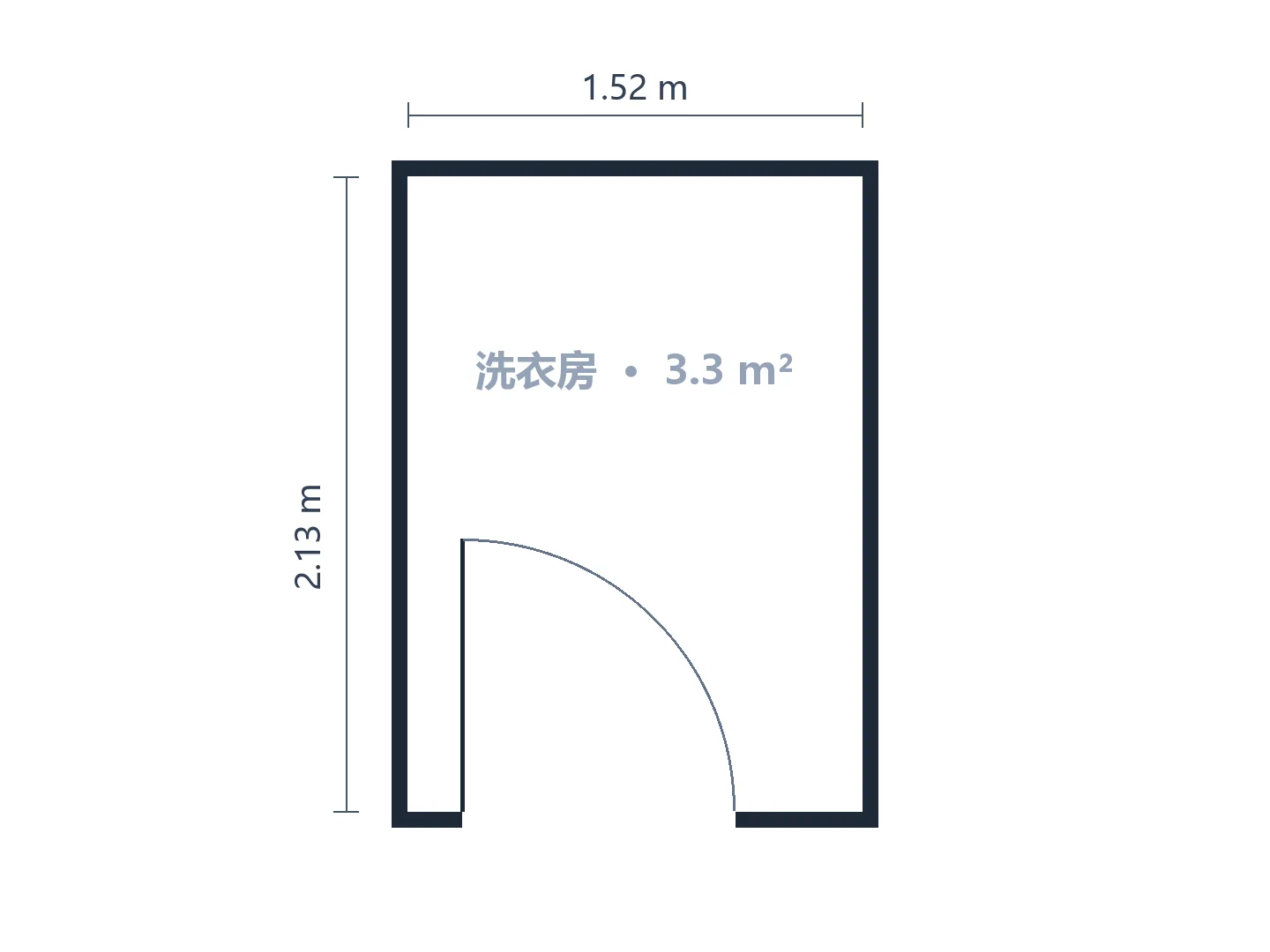 1.5 × 2.1 m 小洗衣房：洗烘叠放加洗手池 — 生成前